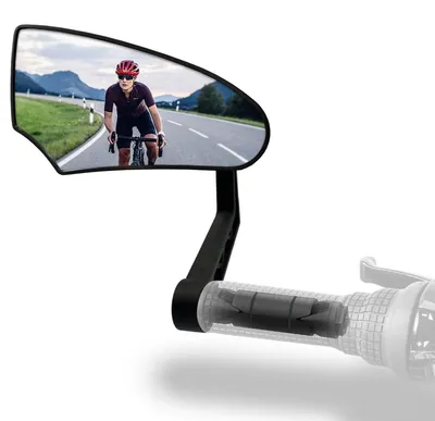 Image de Miroir de vélo en verre véritable HD, convexe, pour guidon, côté gauche, diamètre de fixation de 15 à 20 mm