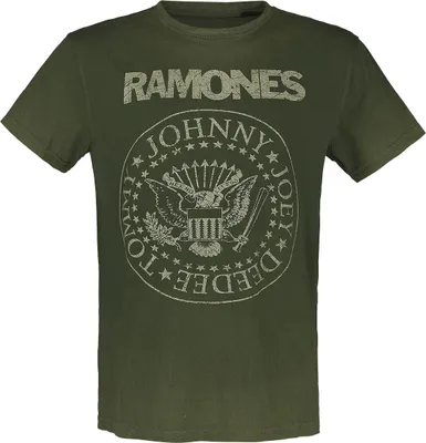 Produktbild von Ramones T-Shirt Herren Crest grün Band-Merch, Bands 100% Baumwolle L