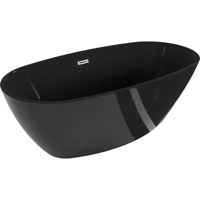 Produktbild von Mexen Eris freistehende Badewanne 170 x 80 cm, schwarz, Chromüberlauf - 53441708070-01