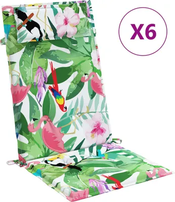Image de Coussins de chaise à dossier haut lot de 6 multicolore
