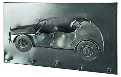 Image de Porte-manteau mural avec 5 crochets, finition noir nickel