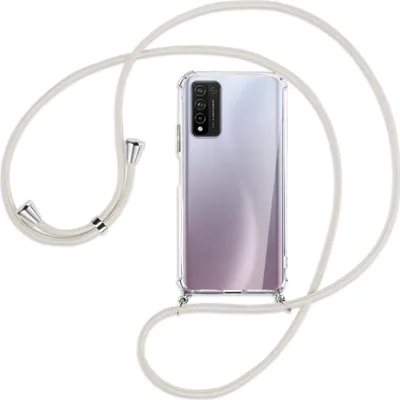 Produktbild von Handykette Backcover-Schutzhülle mit Band (Metall silberfarben) für Honor 10X Lite - broken white