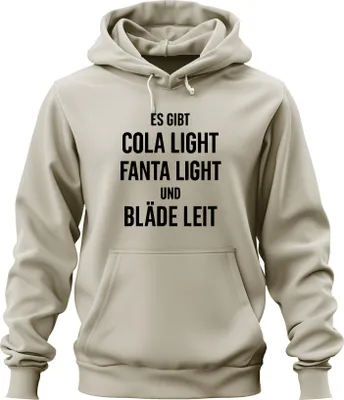 Produktbild von Cola Light Fanta Light und bläde Leit Lustig Sarkastisch Freunde Uni Hoodie Kapuzenpullover, Natur, L