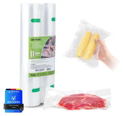 Immagine prodotto di Sacchetti sottovuoto per alimenti - 28 x 600 cm - 2 rotoli - Senza BPA