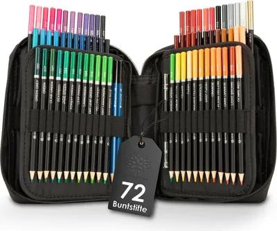 Produktbild von OfficeTree 72 Buntstifte Set - Profi Buntstifte für Erwachsene - ölbasiert weiche Minen