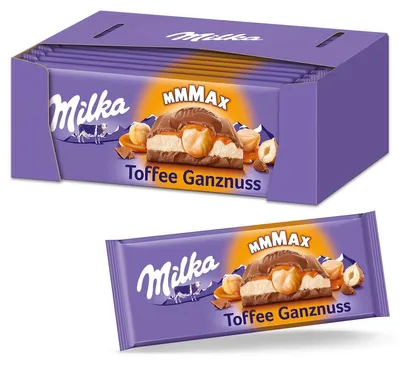 Produktbild von Milka Toffee Ganznuss mit Milchcreme mit Karamellnote 300g 12er Pack