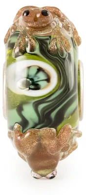 Productafbeelding van Trollbeads, bedel met vrolijke kikkers, artikelnummer TGLBE-20448