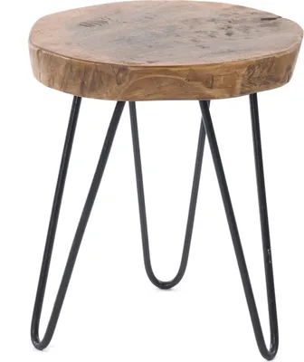 Produktbild von BEISTELLTISCH "BAUMSCHEIBE" | Holz, Metall, Ø 34 cm | Couchtisch