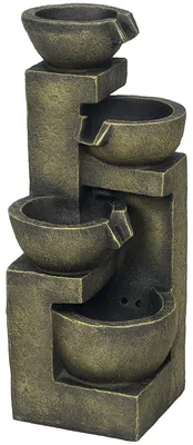Produktbild von Gartenbrunnen Für Außen Wasserbrunnen Brunnen verstellbare Schwarz