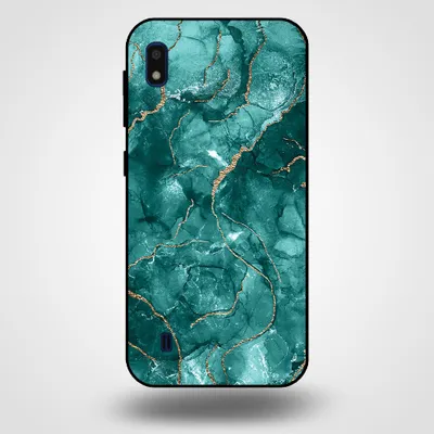 Immagine prodotto di Smartphonica Custodia per Samsung Galaxy A10 con stampa in marmo - Custodia posteriore in TPU con design in marmo - Oro Verde