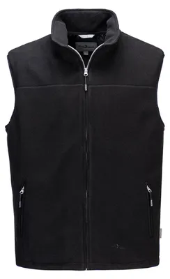 Produktbild von Blue Wave Herren Fleeceweste Lutz windfestem Tafetta Innenfutter - Weste Fleece mit Stehkragen in Schwarz Größe S