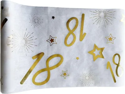 Obrázok produktu pre Zlatá obruska, netkaná textília, 31,5 x 500 cm, na dekoráciu oslavy