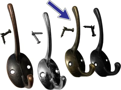 Immagine prodotto di Set di 6 ganci / appendini in metallo per giacche e cappelli (colore: bronzo)