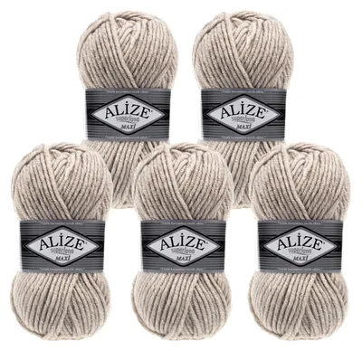 Strickgarn Strickwolle ALIZE SUPERLANA MAXI 152 hellbeige