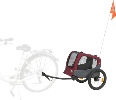 Produktbild von TRIXIE Fahrradanhänger für Hunde - grau/rot - 56 × 64 × 61/125 cm