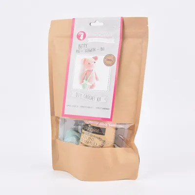 Produktbild von HardiCraft Häkelset für Kuscheltier Schwein Betty rosa mintgrün mehrteilig