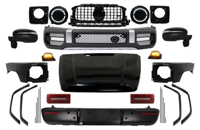 Imagen del producto de Kit de carrocería para el Mercedes G-Klasse W463 08-17, estilo G63 de 2018, con ampliación de carrocería.