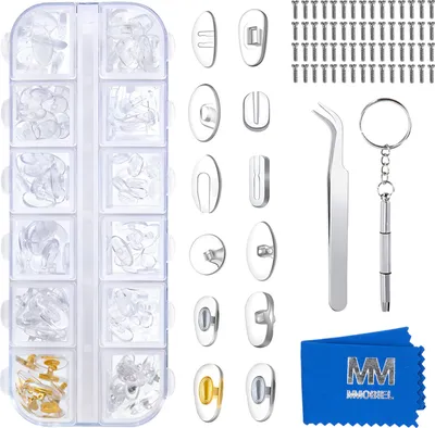 Produktbild von Brille Nasenpads [60 Paar]  – Brillen Reparatur Set – Silikon Nasenpads Ersatz