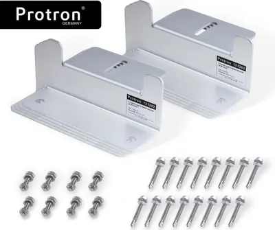 Produktbild von 2x 4er Set Protron Z-Halterungen für Solarmodule Befestigunswinkel PV Wand Dachmontage Halterung, Z-Winkel aus Aluminium - 8 Stück, MwSt.-Ermäßigung:Nein - 19% MwSt.