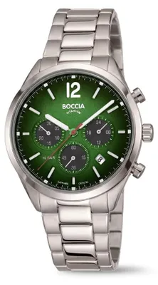 Produktbild von Boccia Herren Armbanduhr Chronograph 3732-02 Reintitan mit grünem Dégradé-Zifferblatt