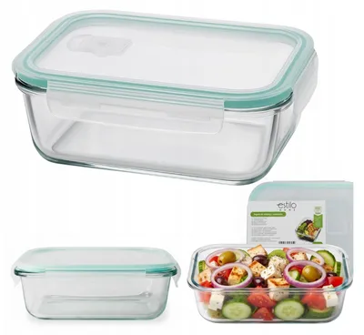 Produktbild von Glas Lunchbox 1040 ml – Lebensmittelbehälter aus hitzebeständigem Glas, auslaufsicher, für Schule & Arbeit