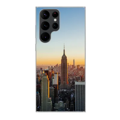 Produktbild von MuchoWow® Handyhülle Schutzhülle Hülle für Samsung Galaxy S22 Ultra New York - Skyline - Sonnenuntergang Silikon Softcase Handy Hülle - Abbildung