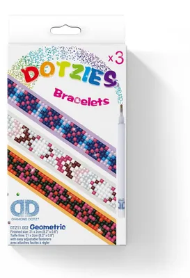 Image de DOTZIES® Original Diamond Painting Bracelets Set "Geometric" 3 pièces 2