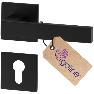 Produktbild von ERGO line Modern Design, Schwarz Türbeschlag CUBE Profilzylinder , Die ultra-feine Silhouette, Türbeschlag; Türgriff; Türklinke