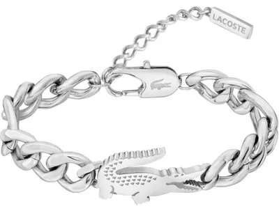 Image de Bracelets avec pendentifs fixes Lacoste argent collection crocodile - unie