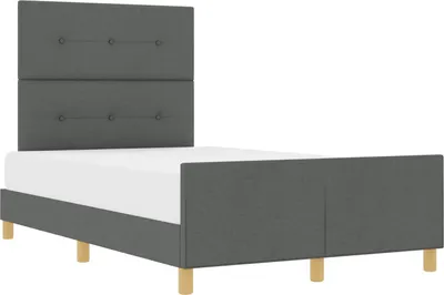 Immagine prodotto di vidaXL Struttura letto con testata grigio scuro 120 x 190 cm in tessuto