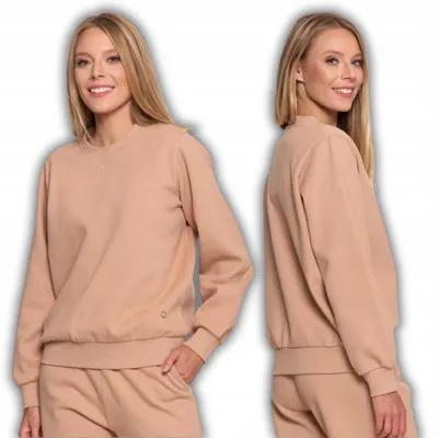 Produktbild von Damen-Sweatshirt mit Kapuze aus Baumwolle, gefüttert, MORAJ L, Beige