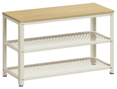 Produktbild von Schuhbank - Schuhregal - 73 x 30 x 45 cm - 2-in-1 Bank und Regal - Gelb