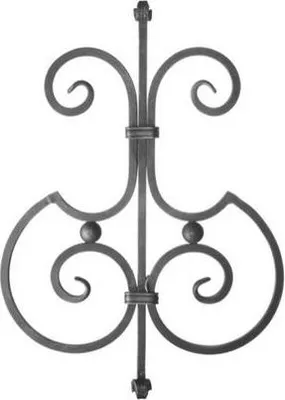 Immagine prodotto di LogistSystem - Ferri battuti Ornamento in ferro battuto 560x400mm - ad es. come elemento per inferriate - ringhiere - recinzioni - cancelli - rosoni - grate 13.032