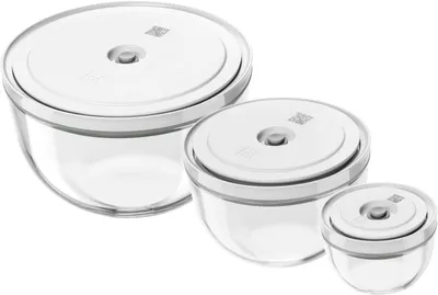 Image de Lot de 6 bocaux sous vide Fresh&Save de Zwilling, verre transparent/blanc