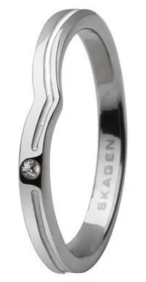 Image de Skagen Bague Femme Argent/Blanc JRSW018, Taille de la bague:49 (15.7) SS5 M10