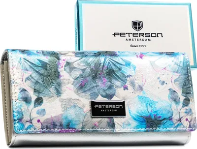 Obrázek produktu pro Peterson dámská peněženka RFID kožená modrá multicolor 18,5x9 cm