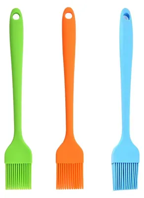 Image de Pinceaux à pâtisserie, 3 pinceaux à pâtisserie en silicone, pinceaux à barbecue en silicone, pinceaux à rôtir, pinceaux pour barbecue, ustensiles de cuisine pour le barbecue, la pâtisserie et la cuisine