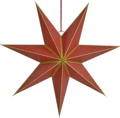 Produktbild von MICA Papierstern Hängend60 cm Rot – 7-Zackiger Weihnachtsstern, Große Dekoration zum A