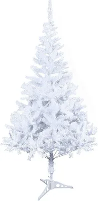 Productafbeelding van Yakimz Kunstkerstboom, kunstmatige dennenboom, inclusief voet, kunststof, wit, 120 cm