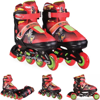 Produktbild von Byox Inliner Kinder Mask schwarz Größe L 38-41 verstellbar, PU, ABEC-7 Lager