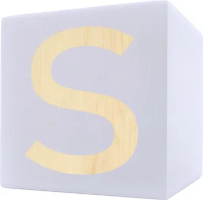 Produktbild von Holzbuchstabe Würfel, 5 x 5 cm, weiß, Buchstabe S