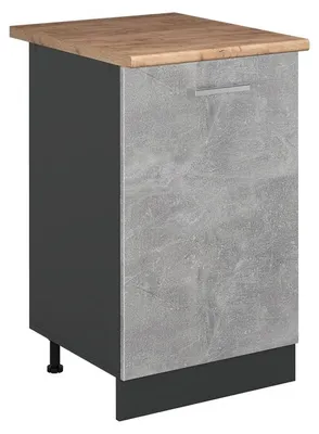 Image de Meuble bas de cuisine Vicco R-Line Béton/Anthracite 50cm plan de travail Chêne doré, Model 70197