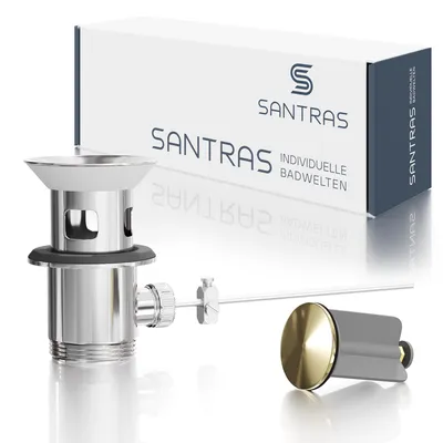 Produktbild von SANTRAS® Exzenter Zugstange-Ablaufgarnitur in Chrom / Edelmessing