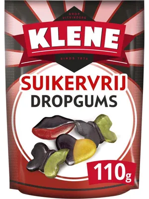 Zdjęcie produktu dla Klene Dropgums Suikervrij 110g – żelki z lukrecją bez cukru, pyszne i idealne