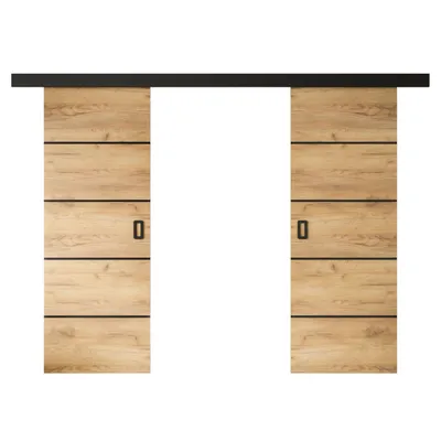 Productafbeelding van WAYATT PLUS DUO schuifdeur met handgreep, Craft Gold eikenhout, breedte 212 cm