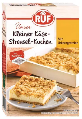 Produktbild von RUF Kleiner Käse-Streusel-Kuchen Backmischung