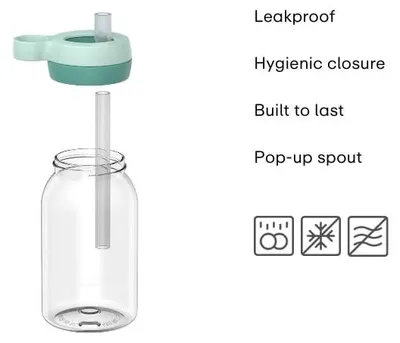 Productafbeelding van Campus drinkfles met rietje 450 ml - Unicorn Glow