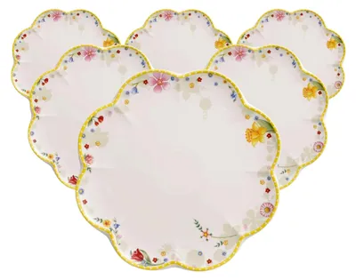 Produktbild von Speiseteller 6er Set, 27 cm, Porzellan, Weiß/Bunt