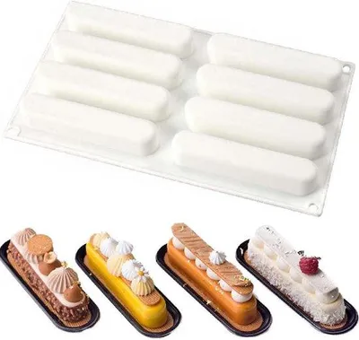 Zdjęcie produktu dla Silikonowa forma do ciast musowych i brownie, 8 przegródek, forma do deserów
