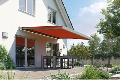 Produktbild von SOLUNA Kassettenmarkise Modern 6x1,5 Stoff Dessin 320961 Gestell RAL 9007 graualuminium Antrieb rechts inkl. Motor und W